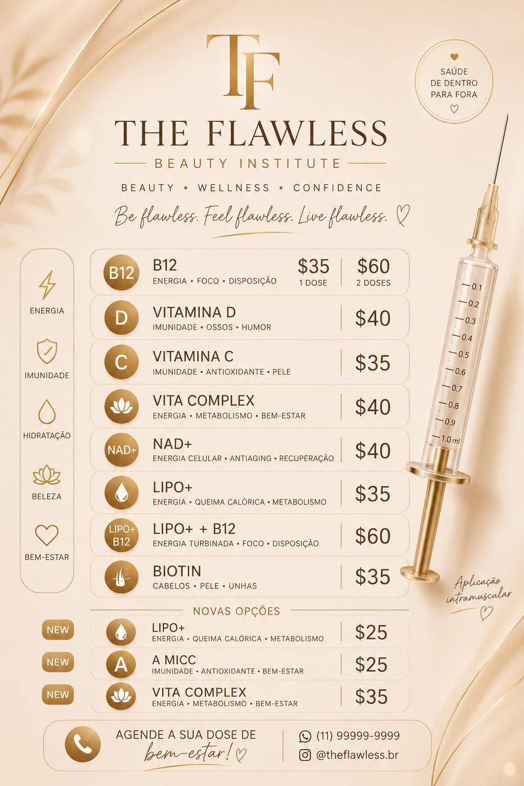 Injectable Vitamin Therapy Menu